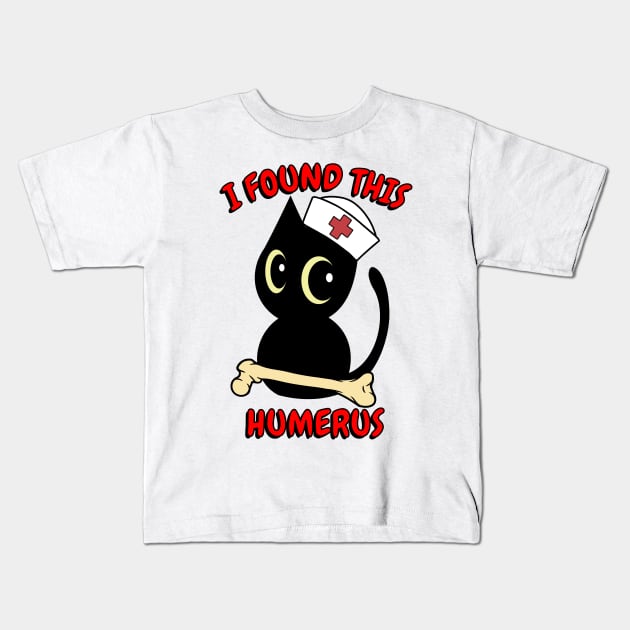 Funny black Cat tells a lame joke Kids T-Shirt by Pet Station